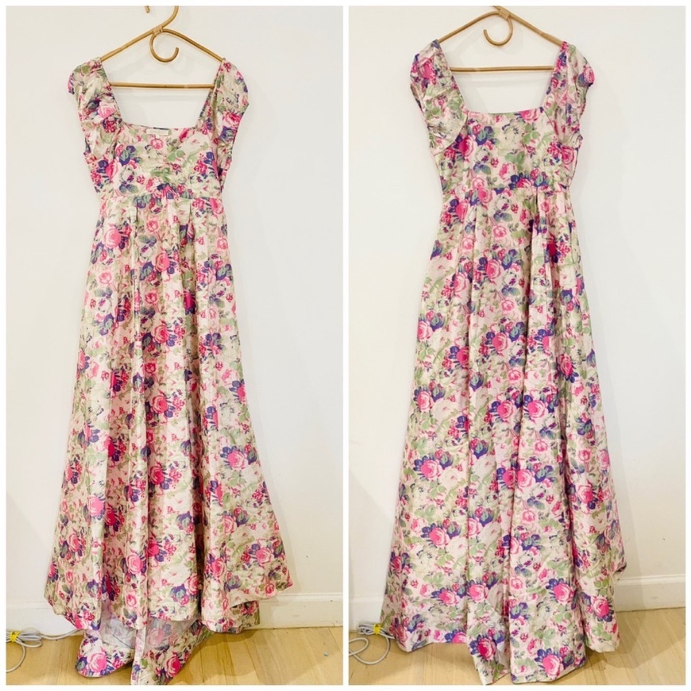 LoveShackFancy Floral Ivory and Pink Wedding Dress - Picture 8 of 15
